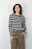 Nili Lotan - Long Sleeve - Shirt - Navy - Ivory - Stripe