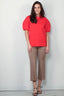 Tibi - Top - Luxe Pique Polo Shirt - Red