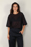 Tibi - T-shirt - Sheer Wool Gauze Easy T - Navy