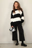 Denimist - Sweater - Oversized Ribbed - Black Ecru Jumbo Stripe