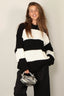 Denimist - Sweater - Oversized Ribbed - Black Ecru Jumbo Stripe