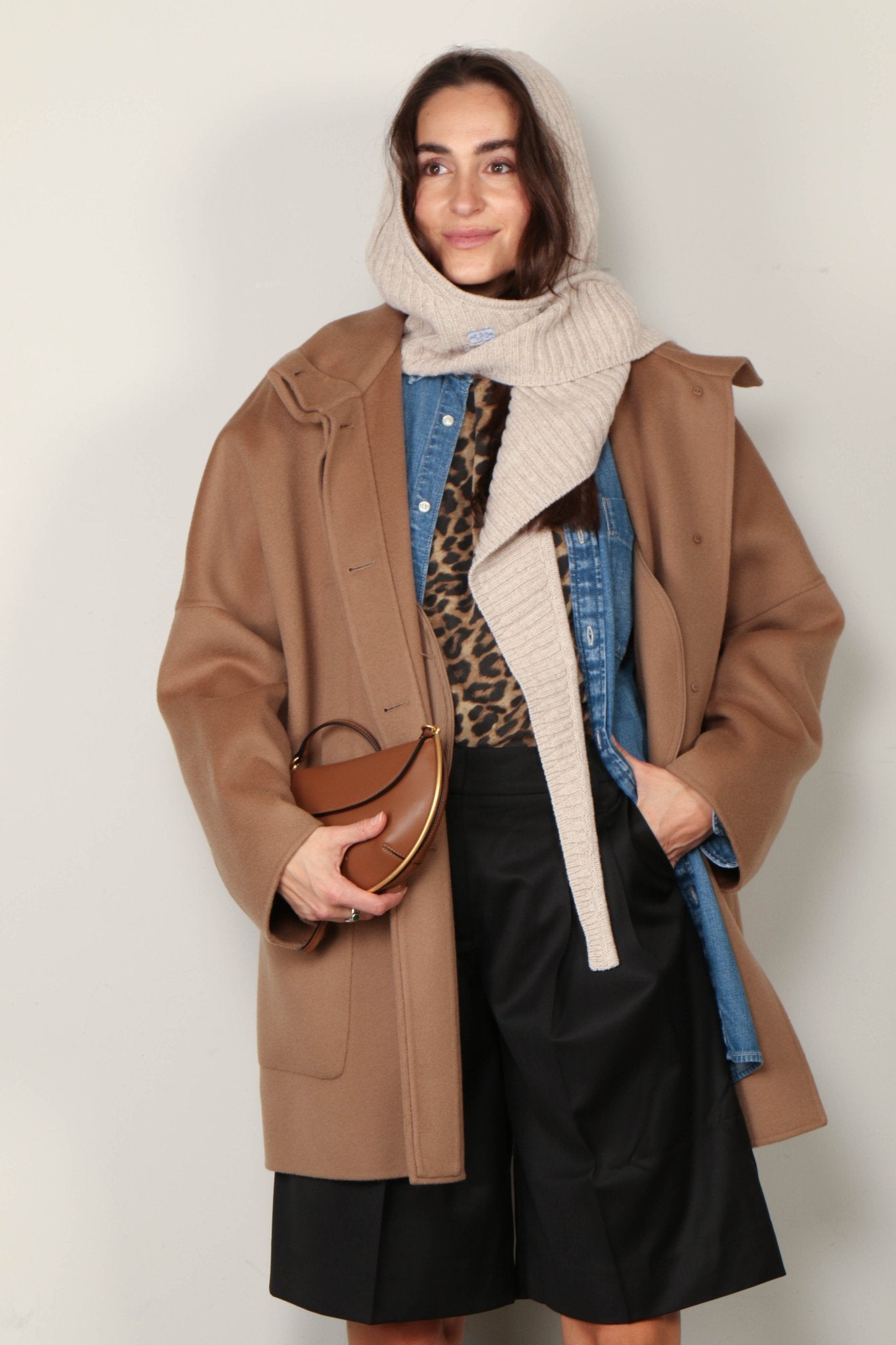 Shop Ganni - Muts - Core Future Wool Knit Balaclava - Sand - BYLOTTE