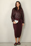 Tibi - Blazer - Leather Raglan Sleeve Blazer - Aubergine