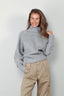 Closed - Sweater - High Neck Sweatshirt - Light Grey Melange