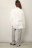 6397 - Blouse - Minimalist Tuxedo Shirt - White - BYLOTTE