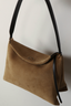 Wandler Tas - Penelope Tote Small - Khaki Suede / Black