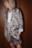 R13 - Blazer - Elongated Ragged Blazer With Piping - Purple Floral
