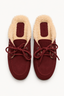 Posa - Loafers - Boat Loafer Mule Fur Suede - Burgundy