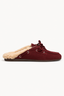 Posa - Loafers - Boat Loafer Mule Fur Suede - Burgundy