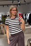Suzie Kondi - T-Shirt - Carpi Tee Striped Terry - Truffle Ivory Stripe