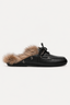 BYLOTTE x Posa - Loafers - Boat Loafer Mule Hairy Fur Soft Leather- Black