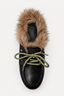 BYLOTTE x Posa - Loafers - Boat Loafer Mule Hairy Fur Soft Leather- Black