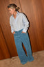 6397 - Jeans - Roomy - Corduroy - Turqoise