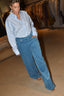 6397 - Jeans - Roomy - Corduroy - Turqoise