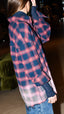 The Tales - Blouse - Cutaway Bleached Flannel Shirt - Red
