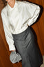 RÓHE - Top - Double Breasted Silk Top - Cream
