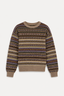 &Daughter - Trui - Lorne Oversized Fairisle Crewneck - Dark Natural Multi