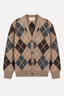 &Daughter - Vest - Ava Argyle Cardigan - Dark Natural / Porcupine / Grey