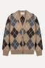 &Daughter - Vest - Ava Argyle Cardigan - Dark Natural / Porcupine / Grey