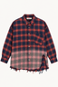 The Tales - Blouse - Cutaway Bleached Flannel Shirt - Red