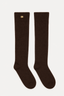 Ganni - Sokken - Wool Yak Mix High Socks - Chocolate Plum