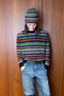 Suzie Kondi - Muts - Bebe Beanie - Black Multi Stripe