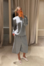 Tibi - Short - Feather Weight Viscose Neoprene Relaxed Short - Grey