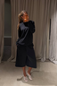 Tibi - Sweater - Feather Weight Viscose Removable Shoulderpad Long - Black