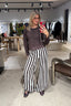 Suzie Kondi - Lito Low Rise Flare Pants Striped Terry - Truffle Ivory Stripe