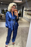 Forte_Forte - Broek - "Le Club" Print Envers Satin Pajama Pants - Notte
