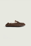 Posa - Loafers - Penny Loafer Square Fur - Dark Brown