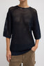 Tibi - Top - Crochet Netting Oversized Easy T - Navy