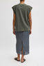 Tibi - Top - Light Weight Sweatshirting Sleeveless Easy Top - Olive