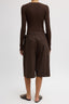 Tibi - Short - Luxe Spring Twill Tucked Pleated Wide Leg Short - Hickory Brown