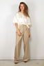 Forte_Forte - Broek - Grain De Poudre High Waist Pants - Sand