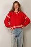 Golden Goose - Sweater - Journey W's Crewneck Rachel Cotton Waffle - Tomato Red