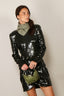 Rotate - Jurk - Sequins Ls Mini Dress - Black Olive