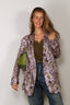 R13 - Blazer - Elongated Ragged Blazer With Piping - Purple Floral