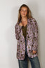 R13 - Blazer - Elongated Ragged Blazer With Piping - Purple Floral