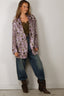 R13 - Blazer - Elongated Ragged Blazer With Piping - Purple Floral