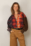 The Tales - Blouse - Reworked Pierced Flannel Shirt - Orange