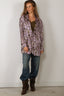 R13 - Blazer - Elongated Ragged Blazer With Piping - Purple Floral