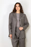 Ganni - Blazer - Wool Stripe Blazer - Pewter Melange