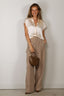 Vince - Broek - High Waist Pleated Tencel Trouser - Dried Blossom