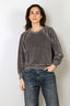 Suzie Kondi - Sweater - Samos Oversize Sweatshirt Velour - Charcoal Heather