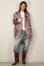 R13 - Blazer - Elongated Ragged Blazer With Piping - Purple Floral