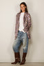 R13 - Blazer - Elongated Ragged Blazer With Piping - Purple Floral