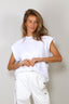Tibi - Top - Light Weight Sweatshirting Sleeveless Easy Top - White