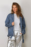 Tibi - Jacket - Classic Denim Moto Bomber - Classic Blue