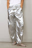 Tibi - Broek - Metallic Nylon Winslow Pant - Silver